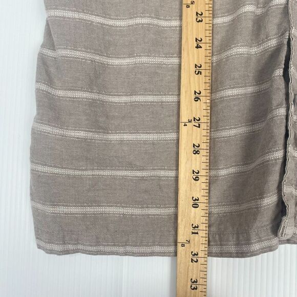 Eddie Bauer Shirt Mens Size XL Beige White Striped Linen Blend Button Up Outdoor - Picture 14 of 16